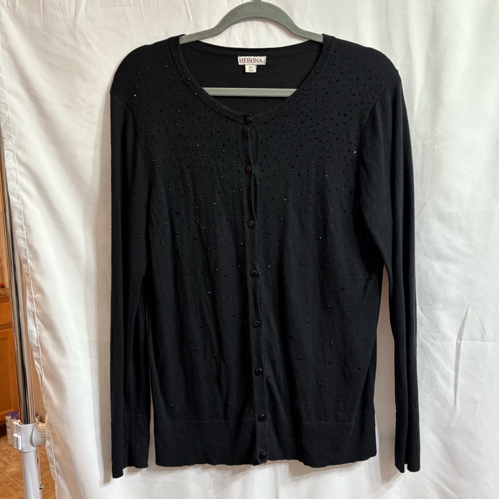 Merona Black Women's XL Cardigan Sweater Party Holiday Event